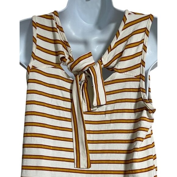 Striped Sleeveless Tank Top With Tie Back Detail by Green Envelope Womens XS - Picture 3 of 6